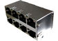DA4T001A3 / DA4T103A2 Stacked Rj45 2x4 Integrated Gigabit Ethernet Modular Jack