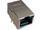 0817-1G1T-21 Staggered Pin Magjack Rj45 connector with integrated 10/100Mbps Lan