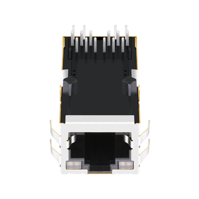 2250013-4 RJ45 Manyetik Jak 1000BASE-T 1X1 Tab Up GY/GY LED