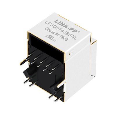 HFJV1-1G41-L11RL 1000 Base-T RJ45 Dikey Manyetik Kriko LPJD0743BFNL