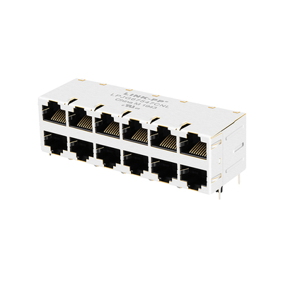 1-1840860-2 1000 Base-T 2x6 RJ45 LED'li Çoklu Konnektör