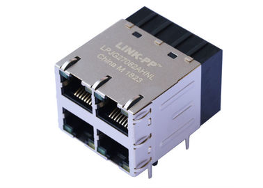 4 Limanlar Gigabit POE RJ45 Bağlayıcı Magjack 1000Base-T LED Ile LPJG27082AHNL