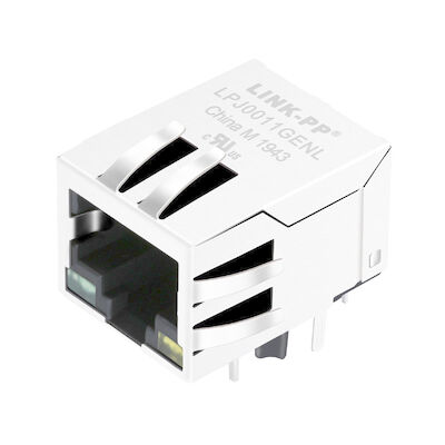 13F-64ERGYDPZ2NL Manyetik RJ45 Jack LPJ0011GENL, 1x10 / 100Base-T Shield W / LED'ler
