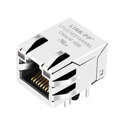 6.605.814-6 Fiber Optik RJ45 Manyetik Jack / Through Hole RJ-45 Vale Tab-up