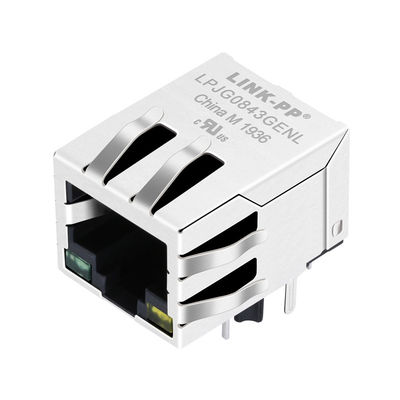 HFJ11-1G41E-L12RL 1x1 Sekmeli Aşağı Gigabit Kısa Gövde RJ45 Konnektör