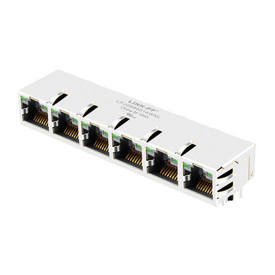 JG0-0027NL 1 x 6 sekmesi-UP 10-pin RJ45 ile iç manyetik darbe