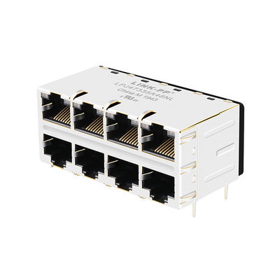 JX20-0254NL 2x4 Bağlantı Noktalı 10/100 Base-T G/O Led ICM Konnektör RJ45 Manyetik Jak