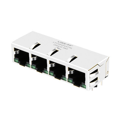 4x10 / 100Mbps PulseJack JX80-0022NL / LPJ46404AFNL Yeşil LED RJ45 Konnektörler