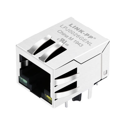 LPJ0026GENL 10 / 100M AutoMDIX Manyetik RJ45 Jack 8P8C Shield / LED 1 w: 1 RoHS