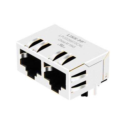 LED Multi-port RJ45 HFJ12-1G16ERL Çift Tab-Aşağı 1000Base-T Connector Wo /
