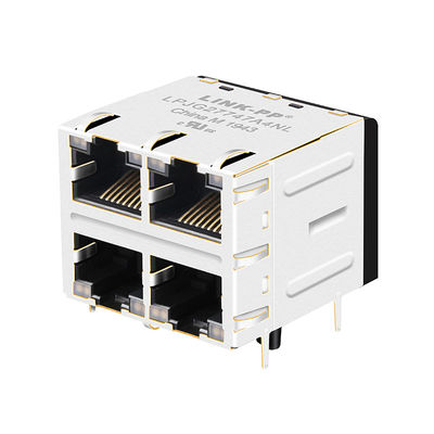 JXC0-0351NL Çok - portlu RJ45 2 x 2 LED'li Konnektörler PCB Jack