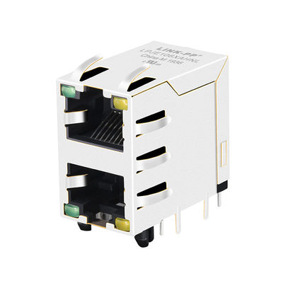 XRJD-S-21-8-8-4 Yığılmış RJ45 2x1 Trafosuz Ağ Konnektörü LPJE106XAHNL