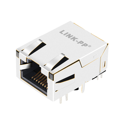 2250548-1 1000 Base-T Sekmesi Tek Bağlantı Noktalı RJ45 Modüler Jak, Sarı / Yeşil / Turuncu Ledli