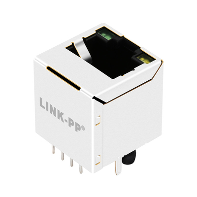 V8BR-1AX1-HT 1X1 Bağlantı Noktası Dikey Rj45 Jak Konnektörü 2.5G Base-T, Yeşil/Sarı Ledli