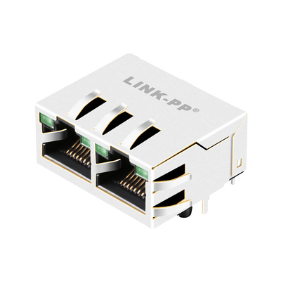 1840572-7 1000 Base-T Tab Up 1x2 Portlu Rj45 Yeşil / Yeşil Ledli Korumalı Konnektör