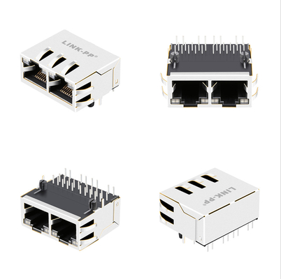1000 Base-T Sekmeli 1x2 Bağlantı Noktalı Rj45 Jack Manyetikli 1840572-6 GY/GY Ledli