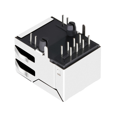 JX30-0005NLT 1x1 Port Sekmesi Yukarı 10/100 Base-T RJ45 Yeşil / Sarı Ledli Manyetik Konnektör