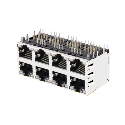 JX0B-3051NL 1000 Base-T 2x4 Portlu Rj45 Yeşil-Sarı Ledli Çok Portlu Konnektör