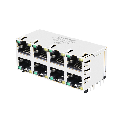 RJSAE-5384-04 Entegre Manyetikler Olmadan Uyumlu LPJE108XAHNL 2X4 Bağlantı Noktalı RJ45 Jakı
