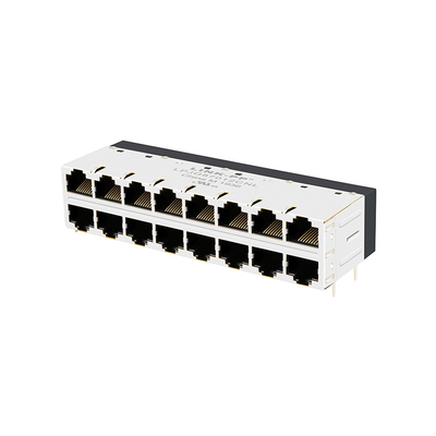 JT5-2853NL Yandan Girişli Manyetik RJ45 Jack Kurşunsuz 2x8 Entegre Manyetikli