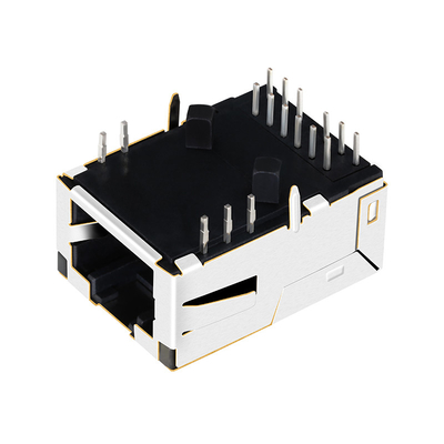 LPJK7036-1A98NL 1000 Base-T 1x1 Bağlantı Noktalı Düşük Profilli RJ45 Konnektör Sekmesi UP LED'li