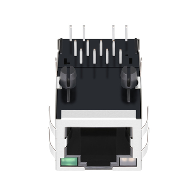 08B0-1K1T-06-F 10/100BASE-T Manyetik Rj45 jakı 1X1 Port Sekmesi Yukarı YG/G Led