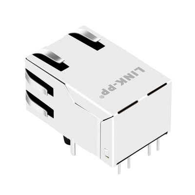 0875-1A1T-P2 6PIN RJ45 Manyetik jak 1X1 Port Sekmesi Yukarı Yeşil/Sarı Led RoHS