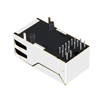 1840728-5 1X1 Bağlantı Noktası 1000BASE-T 1G41 RJ45 Magjack 12PIN Sekme Yukarı YG/G Led