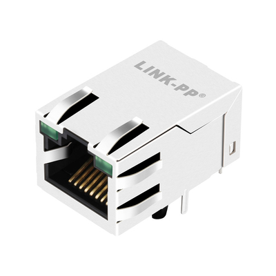 0875-1G1T-P2 Tek Bağlantı Noktalı 10/100BASE-T modüler jak rj45 6 PIN Sekmesi Yukarı Yeşil/Yeşil Led