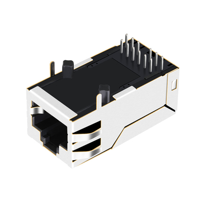 0816-1X1T-M1-F 1000 BASE-T POE RJ45 Magjack Ledsiz Delikten Yukarı Çıkan Sekme