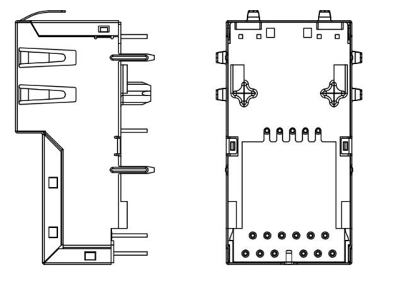 J1V-U2100NL 1000BASE-T DİKEY RJ45 Ethernet Konektörü POE ÜST GİRİŞ Y/GG Led