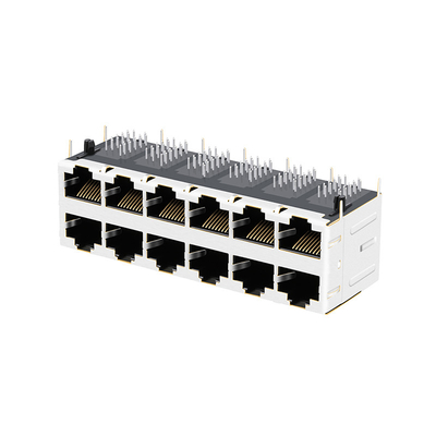 JT5-2610CNL 10G BASE-T 2X6 PORT RJ45 HAFİF BORULAR ile Manyetik Jack Dişi Konnektör