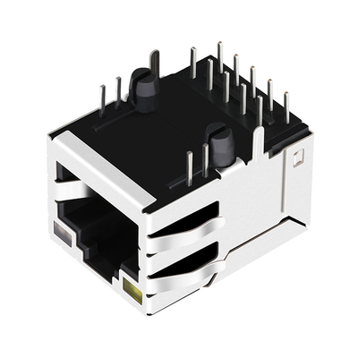 RT7-174AAK1A 100/1000 Base-T Tek Bağlantı Noktalı RJ45 Dişi Konnektör Sekmesi Yukarı Sarı/Yeşil&Turuncu Led